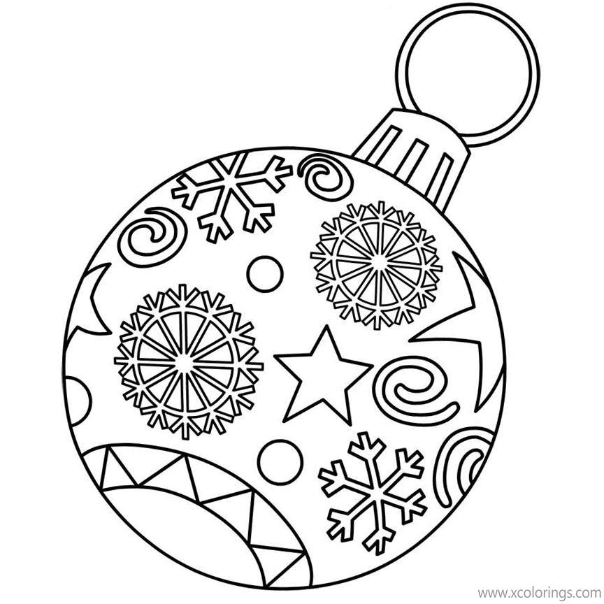 Free Christmas Ornament Coloring Pages Decoration Activity printable