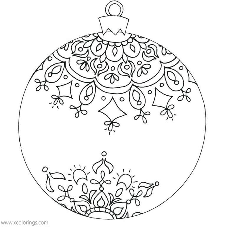 Free Christmas Ornament Coloring Pages Decoration printable