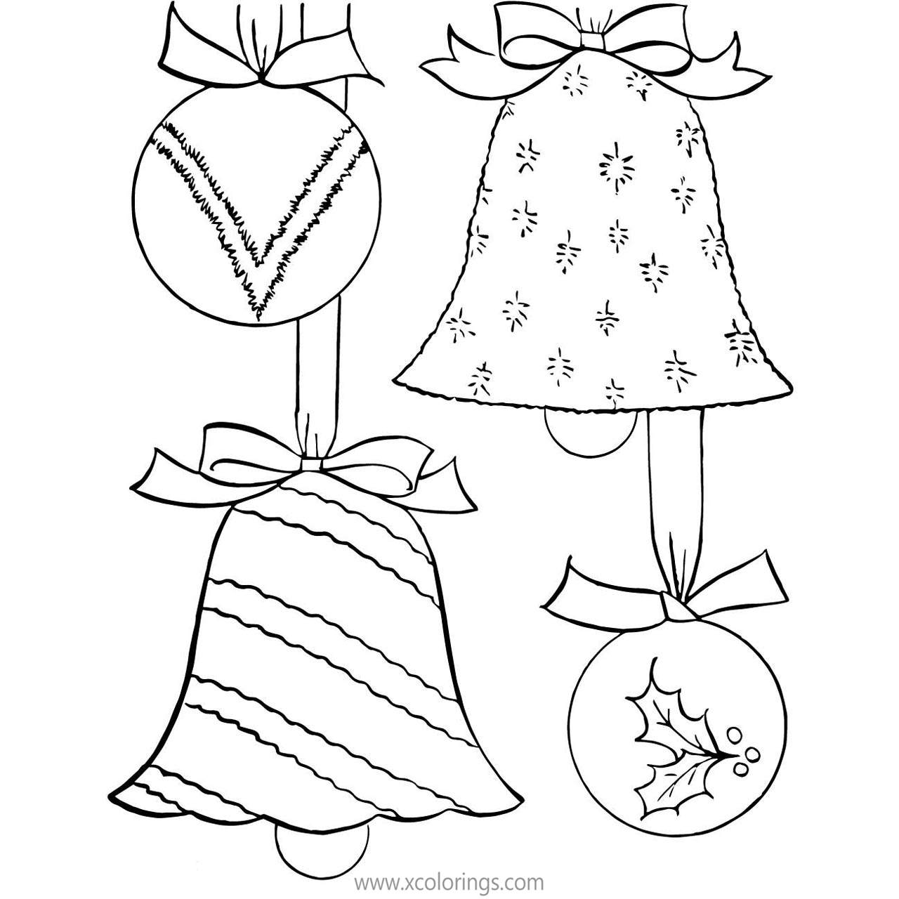 Free Christmas Ornament and Bells Coloring Pages printable