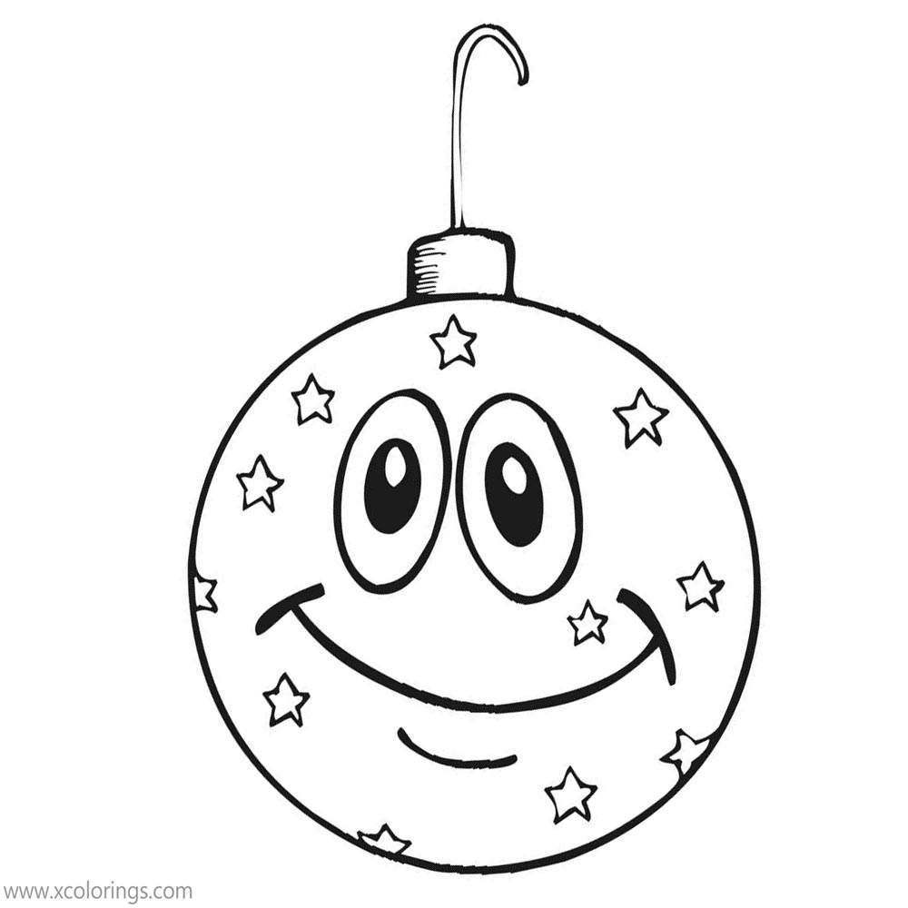 Free Christmas Ornament with Eyes Coloring Pages printable