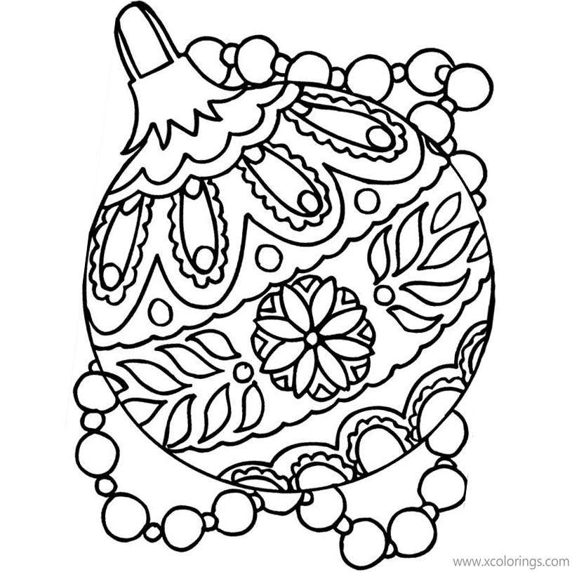 Free Christmas Ornament with Patterns Coloring Pages printable