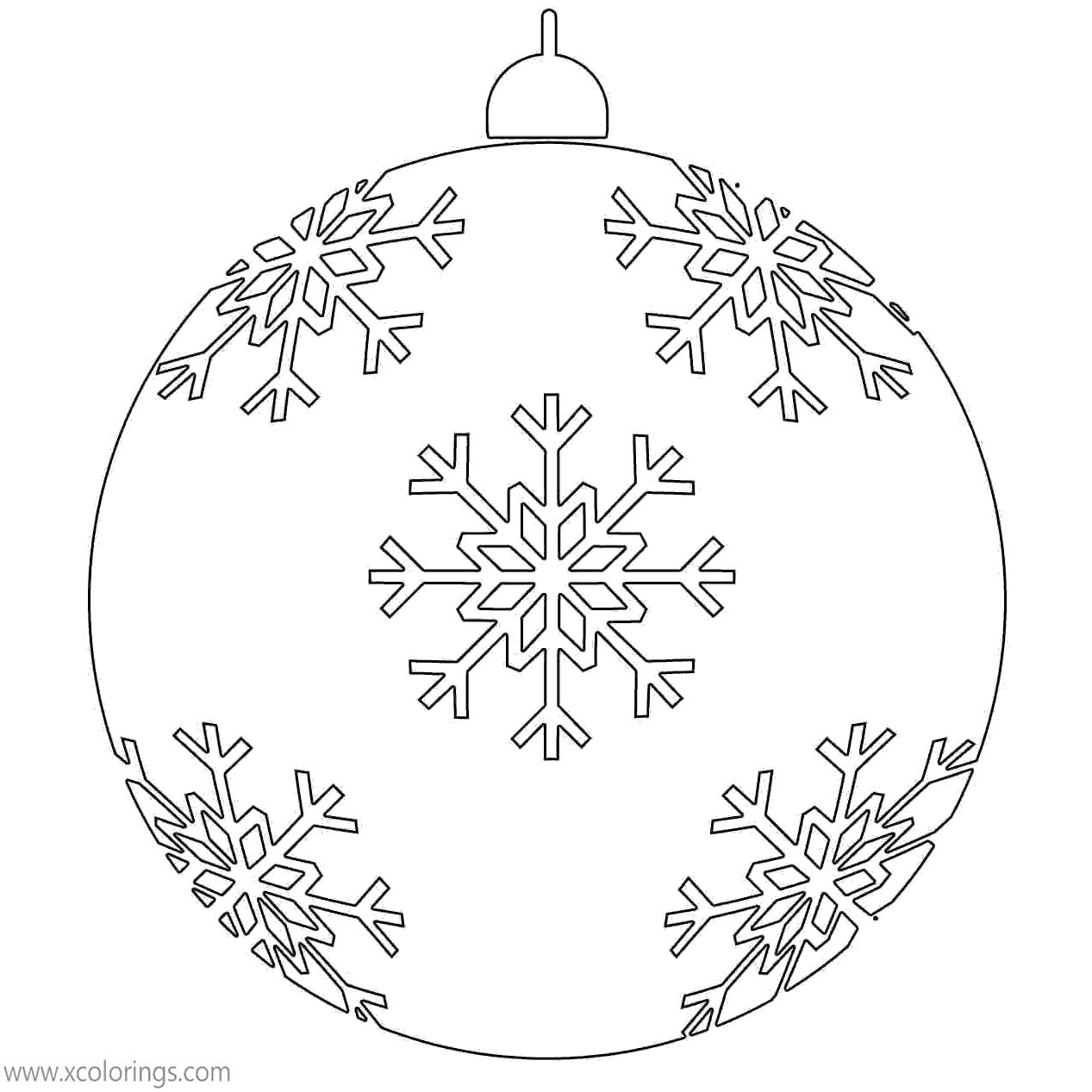 Free Christmas Ornament with Snowflakes Coloring Pages printable