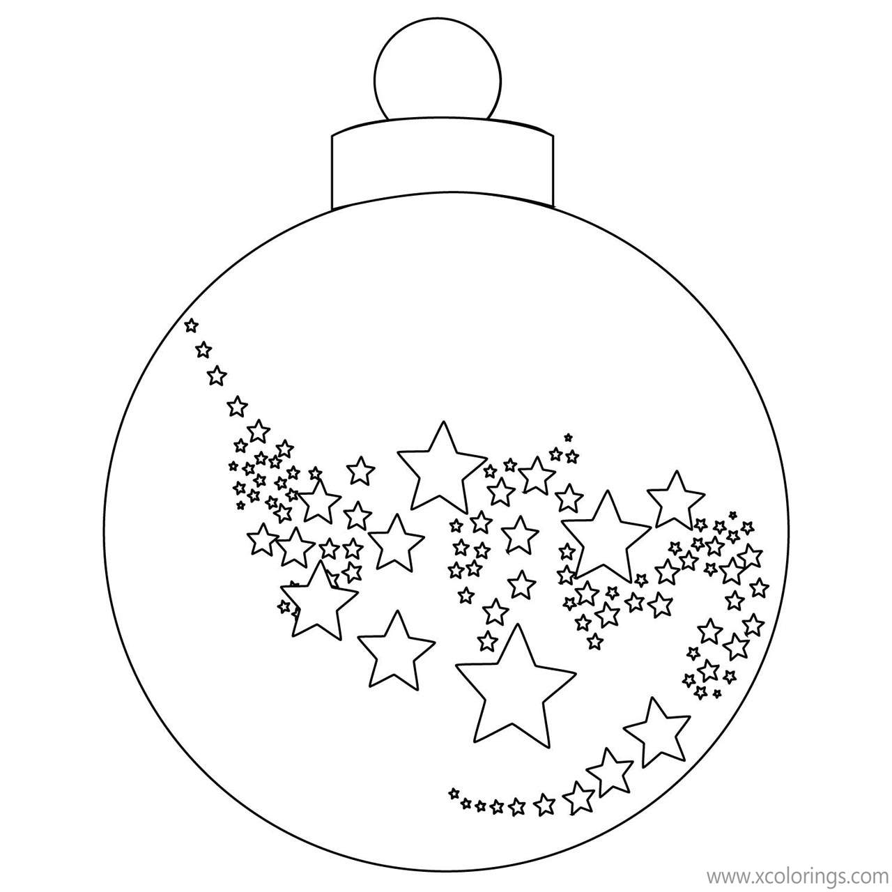 Free Christmas Ornament with Stars Coloring Pages printable