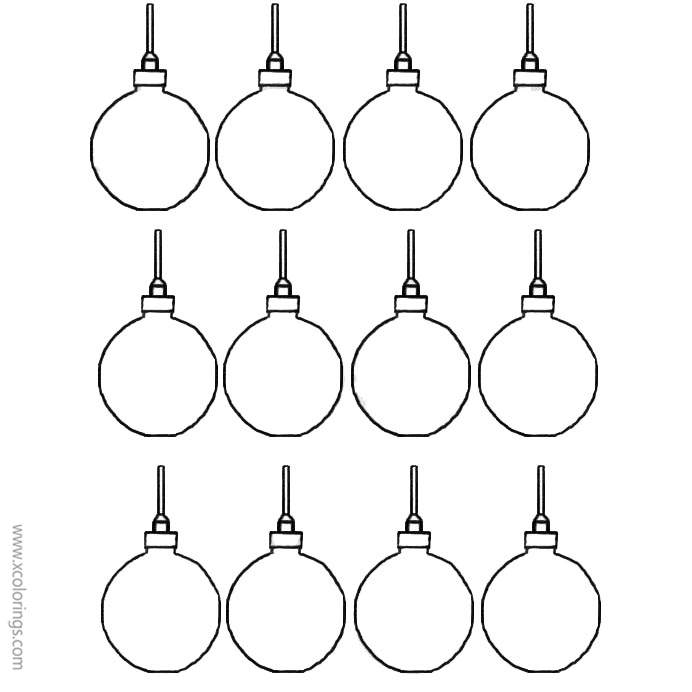 Free Christmas Ornaments Coloring Pages Craft Template printable