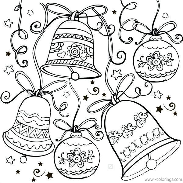 Free Christmas Ornaments Coloring Pages and Bells printable