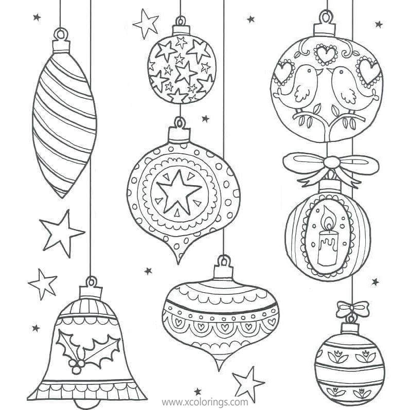 Free Christmas Ornaments Designs Coloring Pages printable