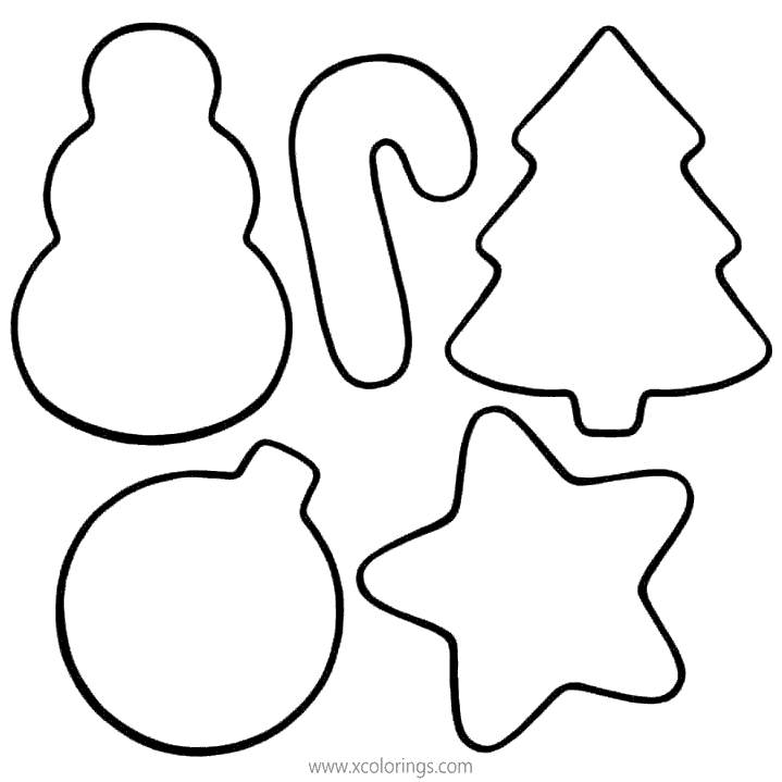 Free Christmas Ornaments Outline Coloring Pages printable