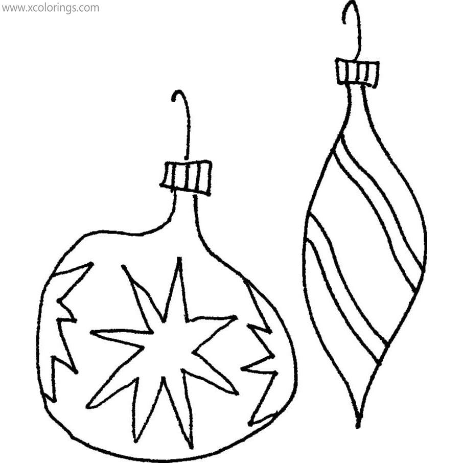Free Christmas Ornaments Sketch Coloring Pages printable