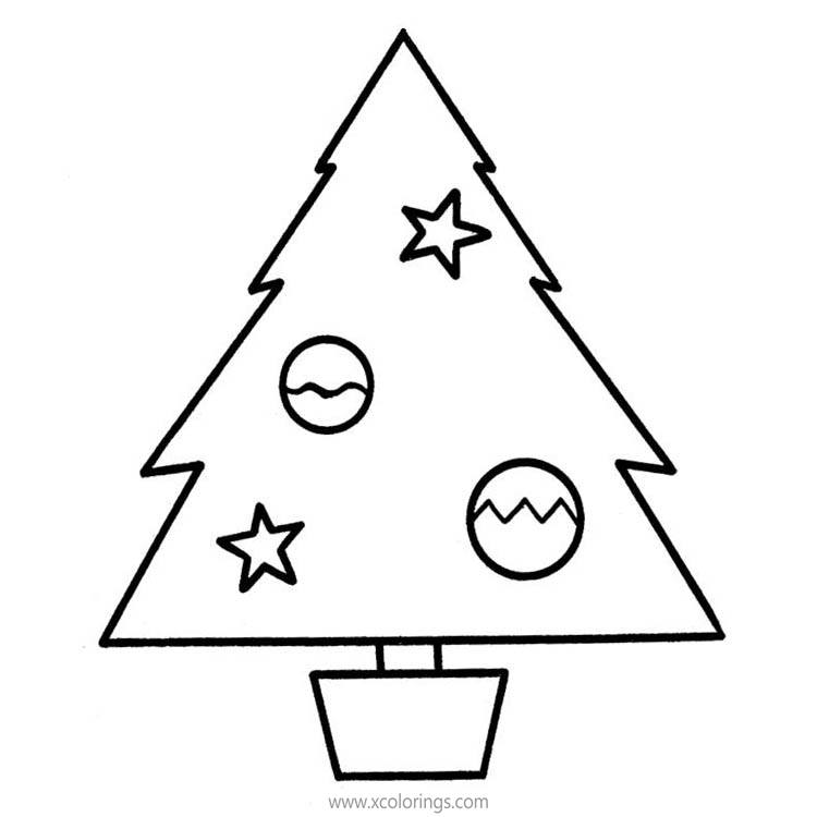 Free Christmas Tree Coloring Pages Decoration Activity printable