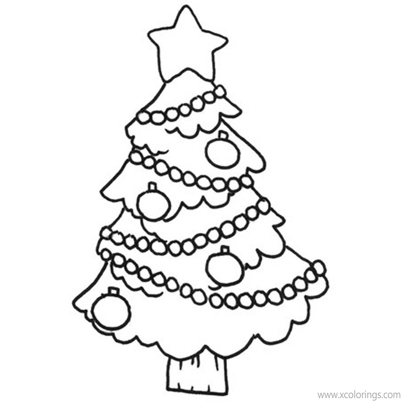 Free Christmas Tree Coloring Pages Easy for Kids printable