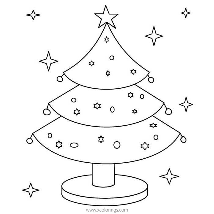 Free Christmas Tree Coloring Sheets for Preschoolers printable