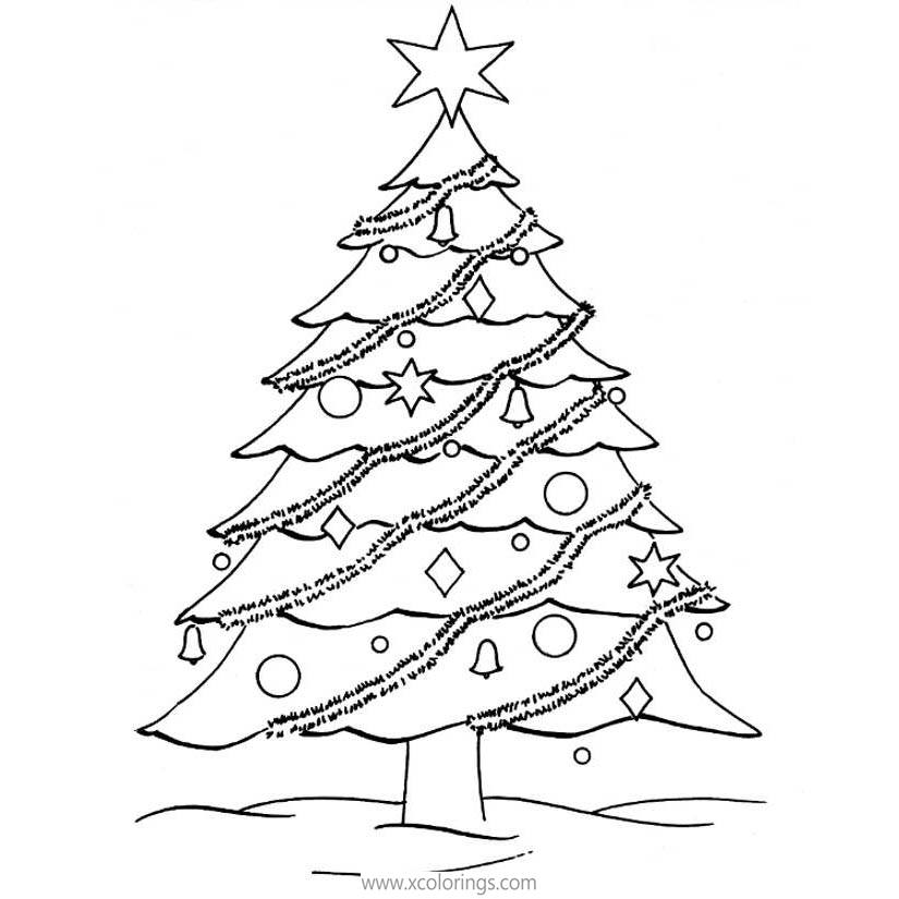 Free Christmas Tree Decoration Coloring Pages printable