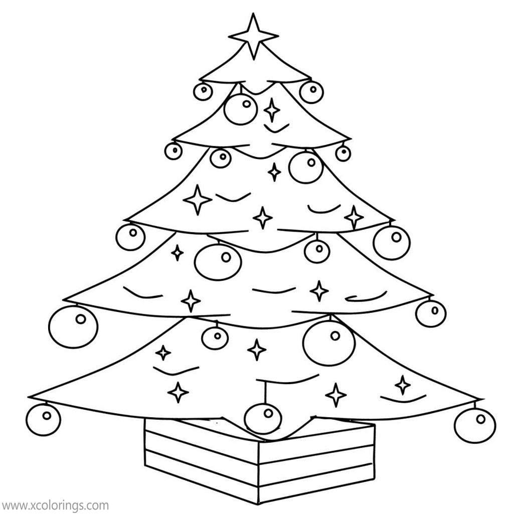 Free Christmas Tree Ornaments Coloring Pages printable
