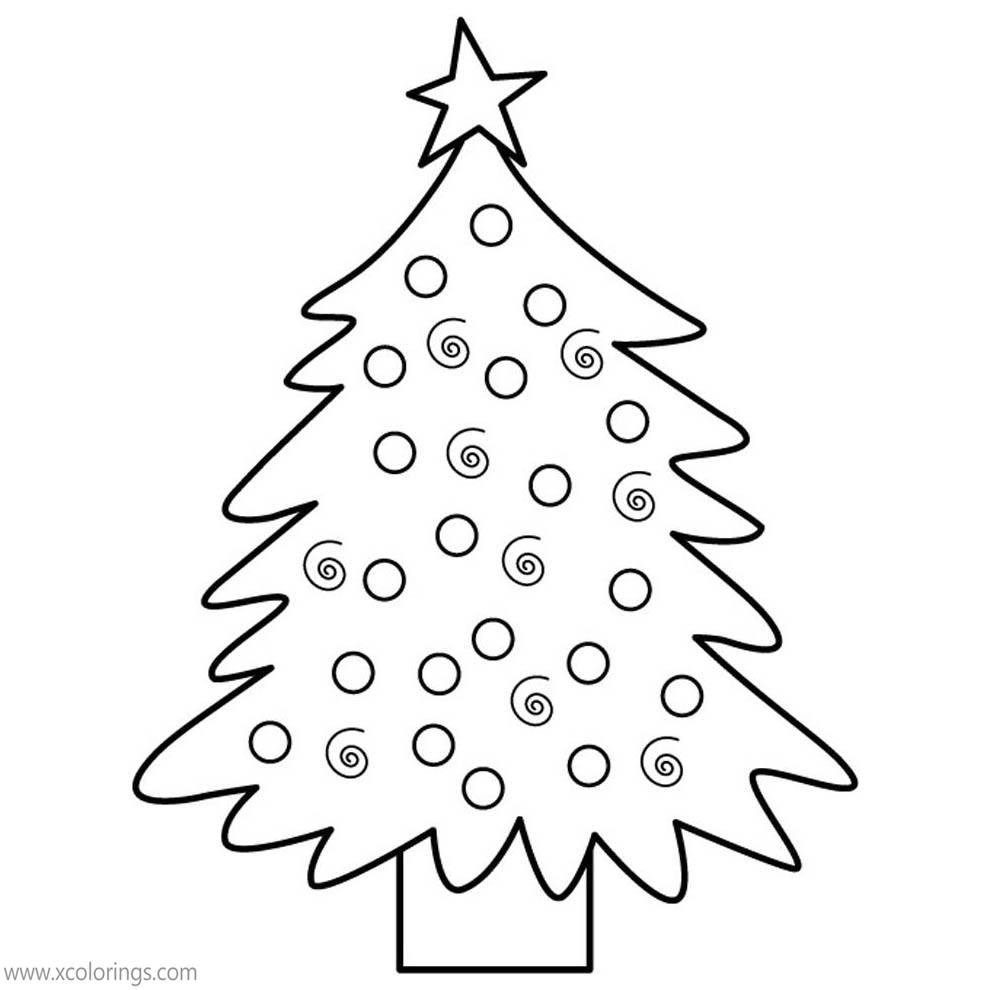 Free Christmas Tree Template Coloring Pages printable