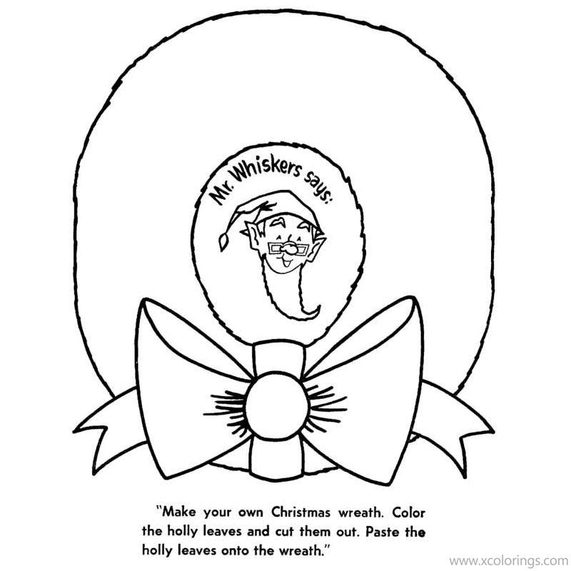 Free Christmas Wreath Coloring Pages Activity printable