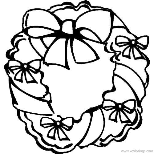 Free Christmas Wreath Coloring Pages Black and White printable