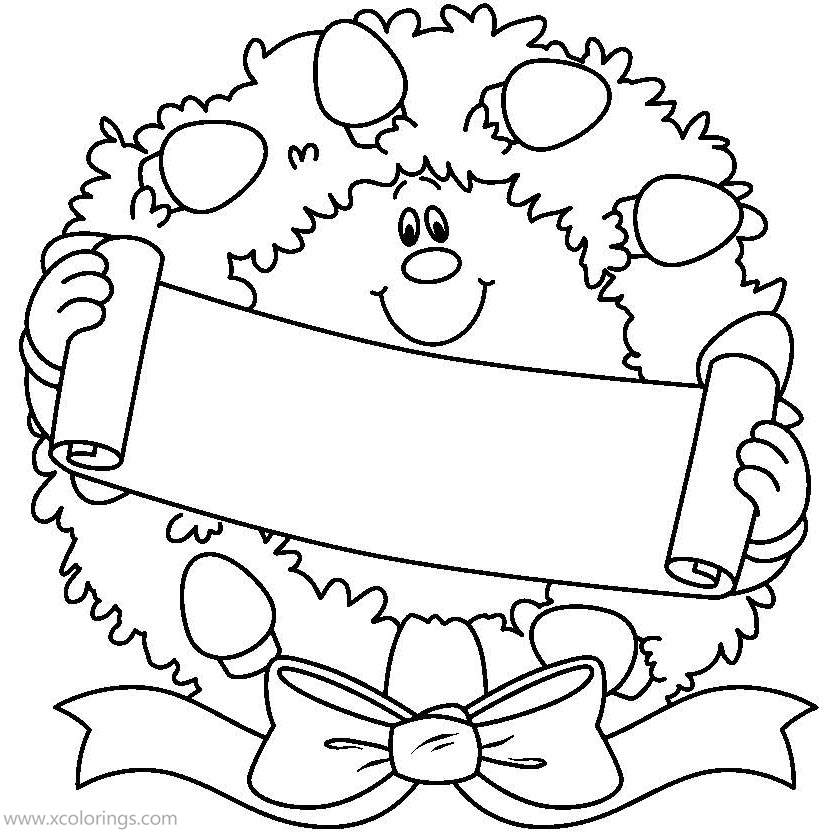 Free Christmas Wreath Coloring Pages Decorating Activity Sheets printable