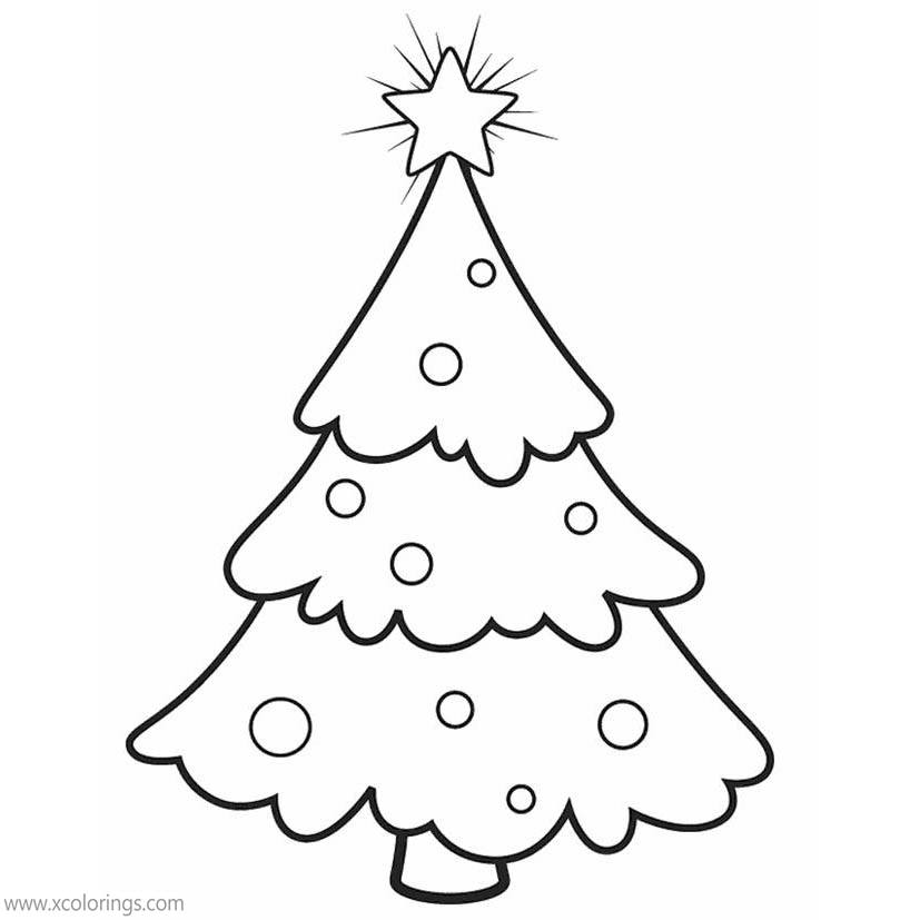 Free Classic Christmas Tree Coloring Pages for Decoration printable