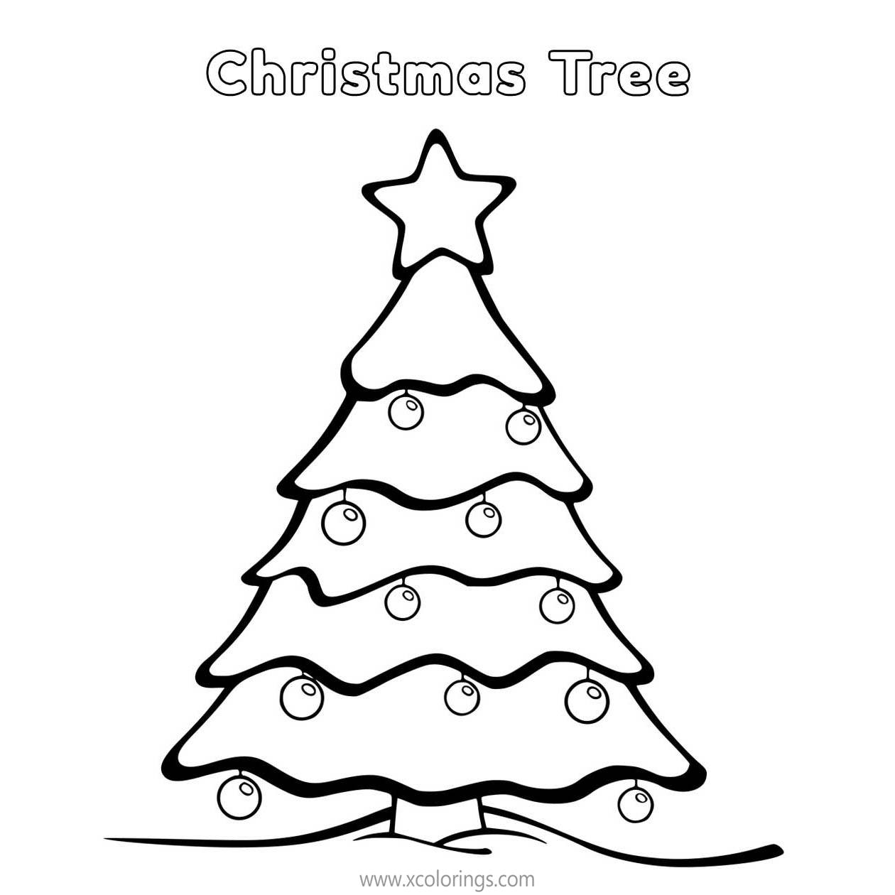 Free Classic Christmas Tree Coloring Pages printable