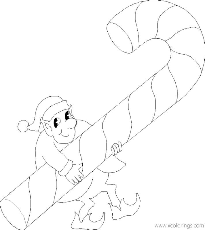 Free Clown Holds A Big Candy Cane Coloring Pages printable
