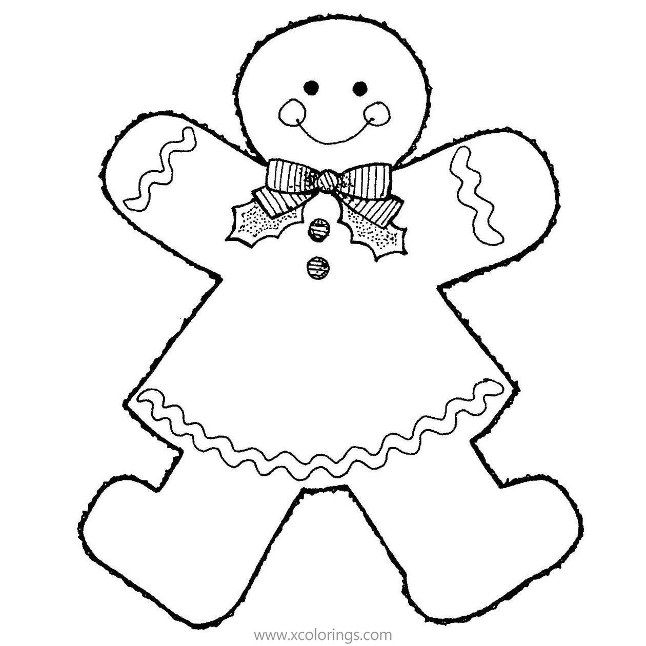Free Decorate Gingerbread Man Coloring Pages for Girl printable
