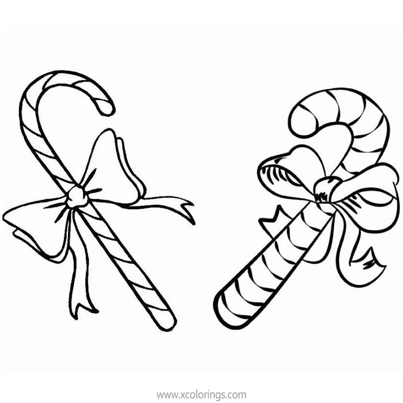 Free Different Candy Canes Coloring Pages printable