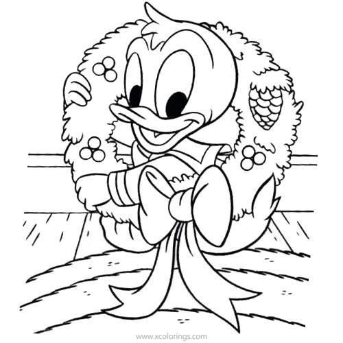 Free Disney Christmas Wreath Coloring Pages printable