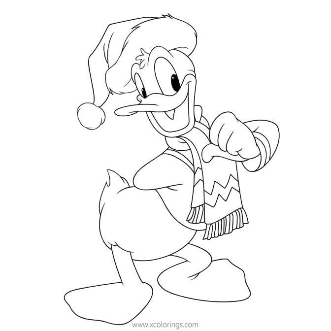 Free Disney Donald Duck Christmas Coloring Pages printable
