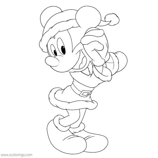 Free Disney Mickey Mouse Christmas Coloring Pages printable