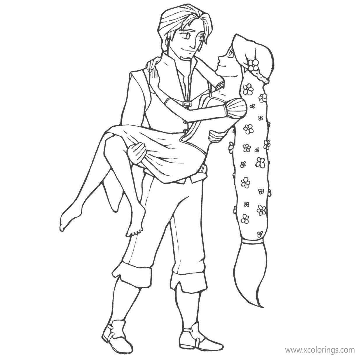 Free Disney Rapunzel and Flynn Coloring Pages printable