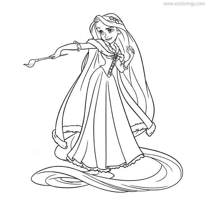 Free Disney Tangled Coloring Pages Hair with Magic printable
