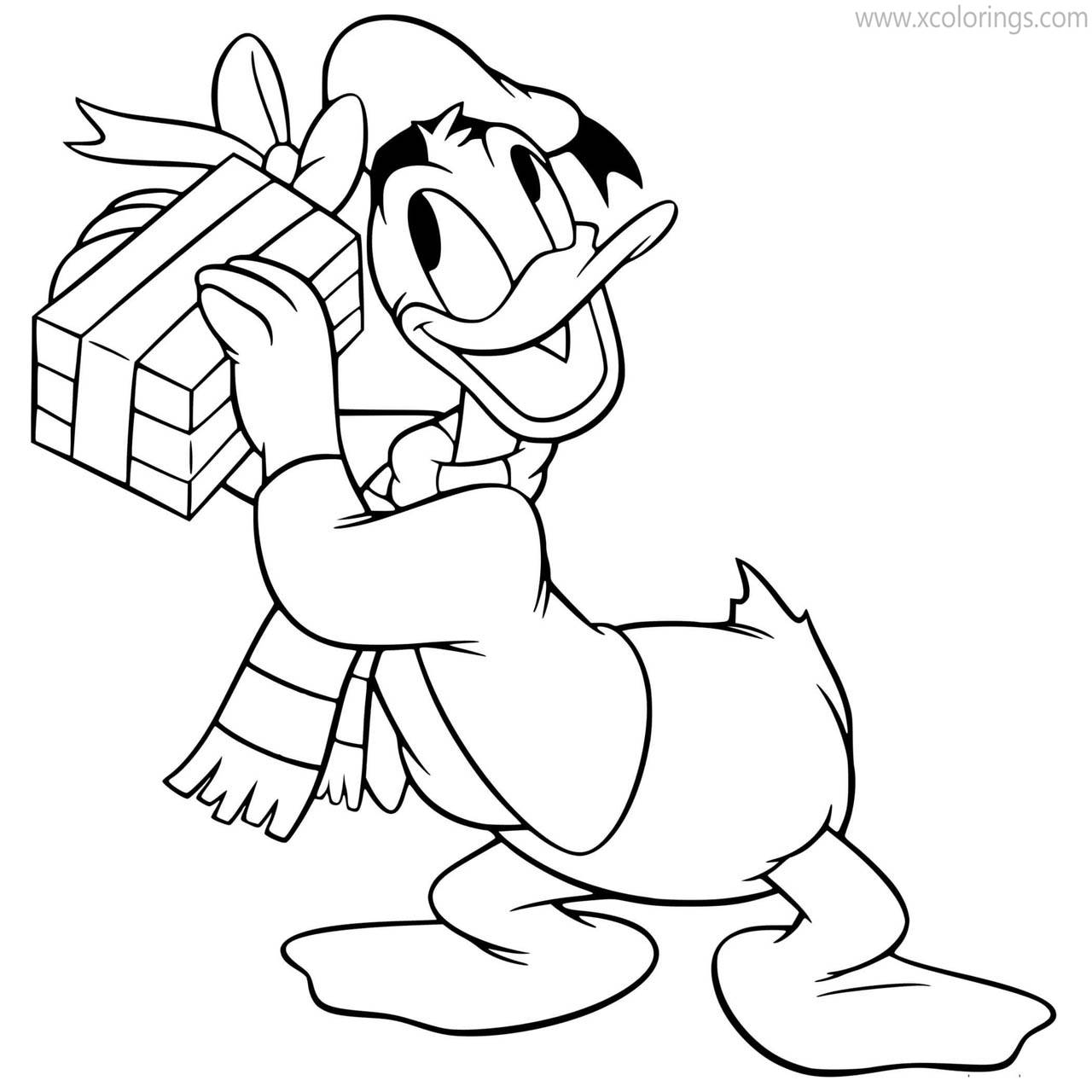 Free Donald Duck Christmas Coloring Pages printable