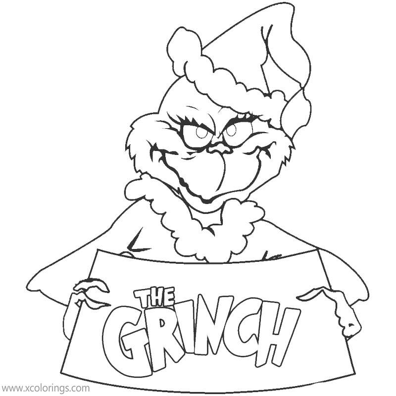 Free Dr. Seuss The Grinch Coloring Pages with Letters printable