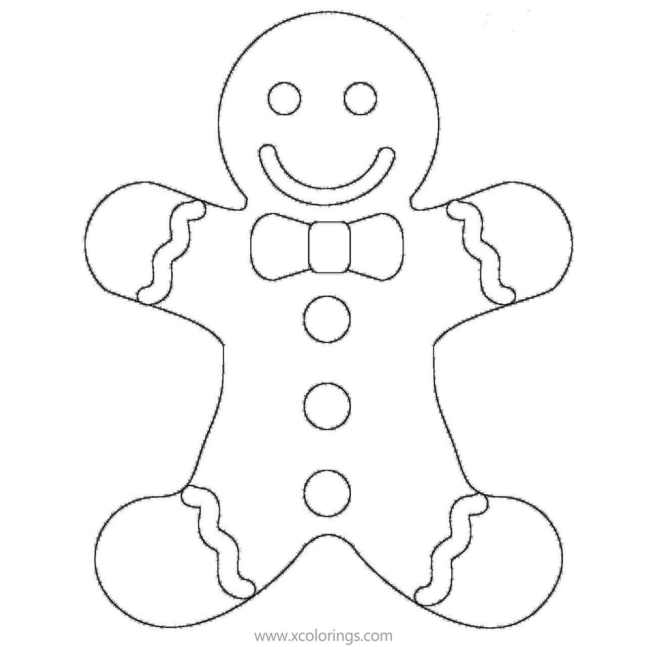 Free Easy Gingerbread Man Coloring Pages printable