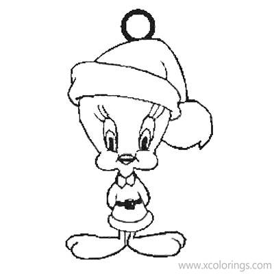 Free Easy Tweety Bird Christmas Coloring Pages printable