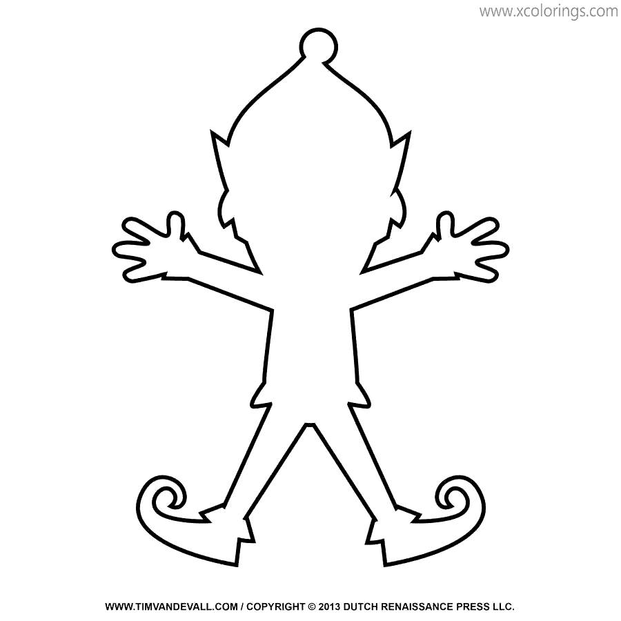 Free Elf On The Shelf Outline Coloring Pages printable