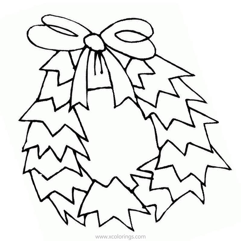 Free Foliage Themed Christmas Wreath Coloring Pages printable