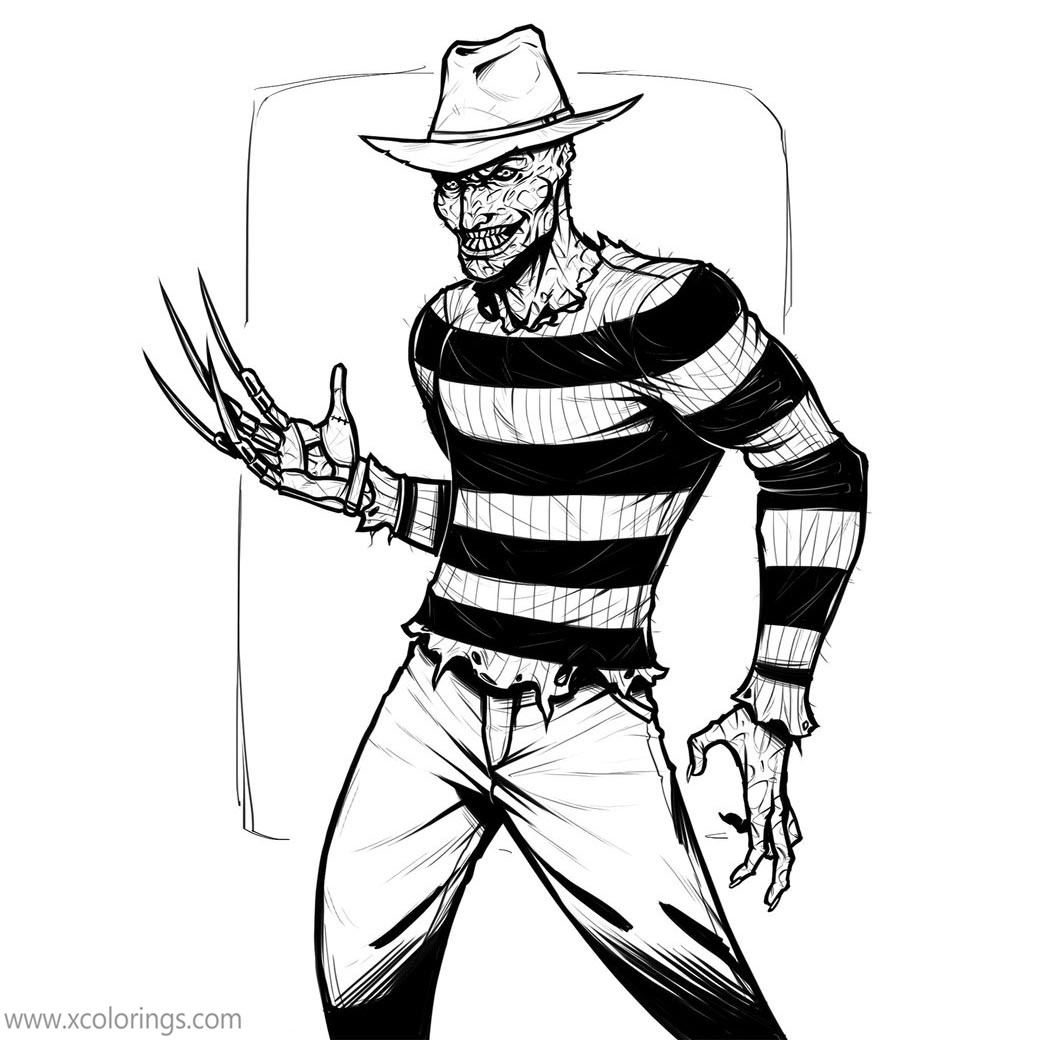 Free Freddy Krueger Coloring Pages Drawing By Nozhk printable