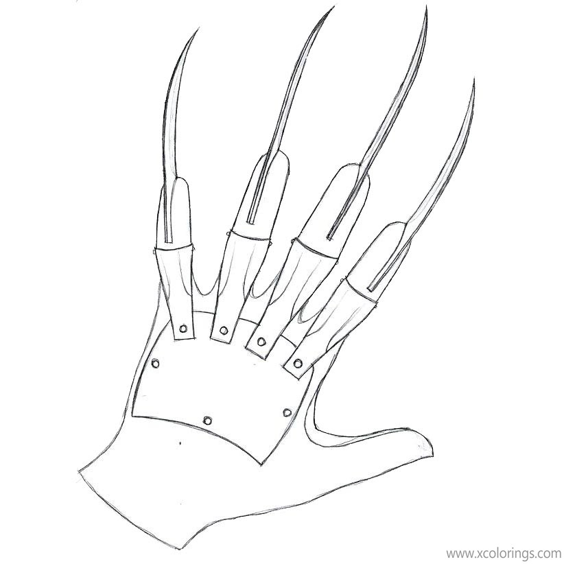 Free Freddy Krueger Coloring Pages Glove printable