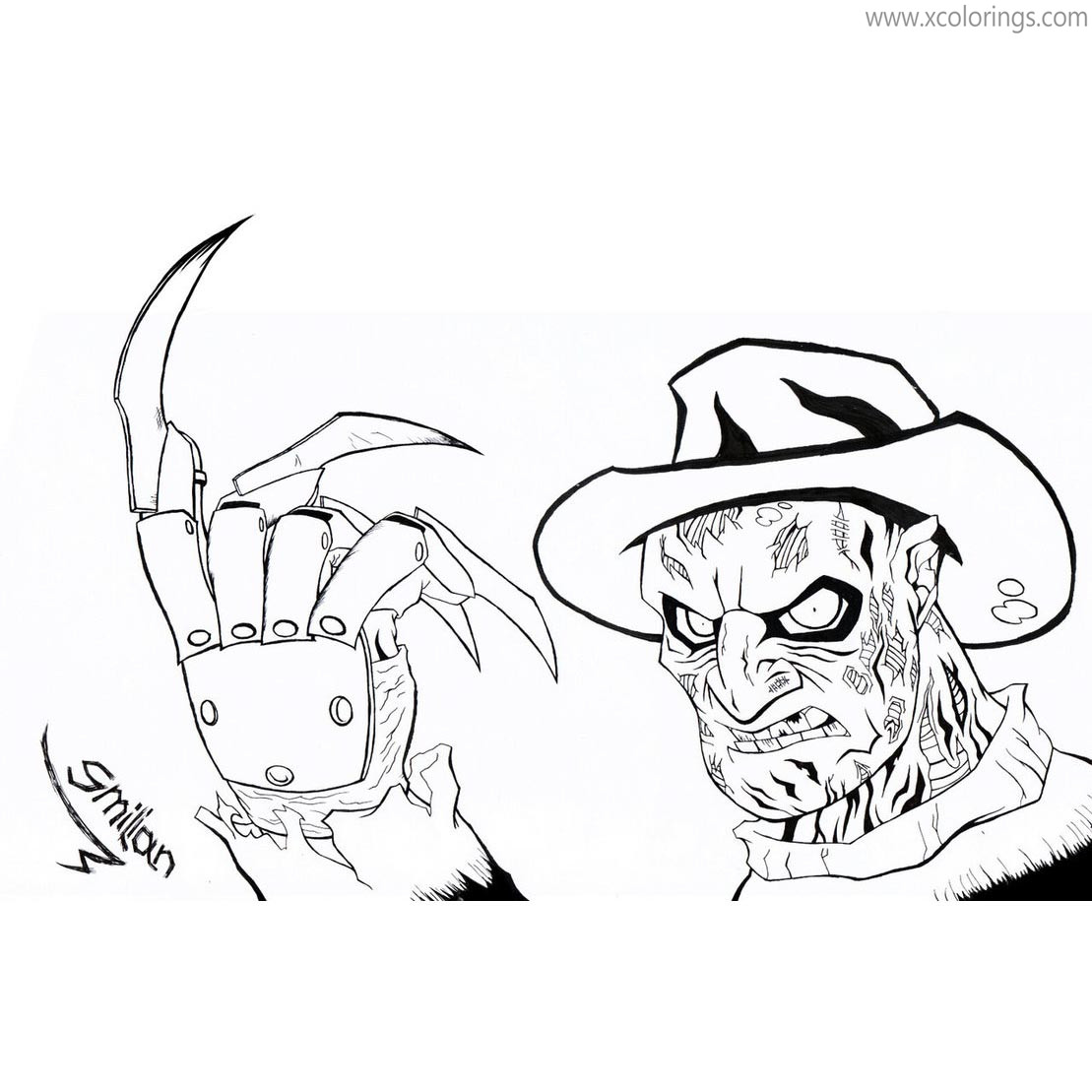 Free Freddy Krueger Coloring Pages Nightmare Elm Street By Sav8197 printable
