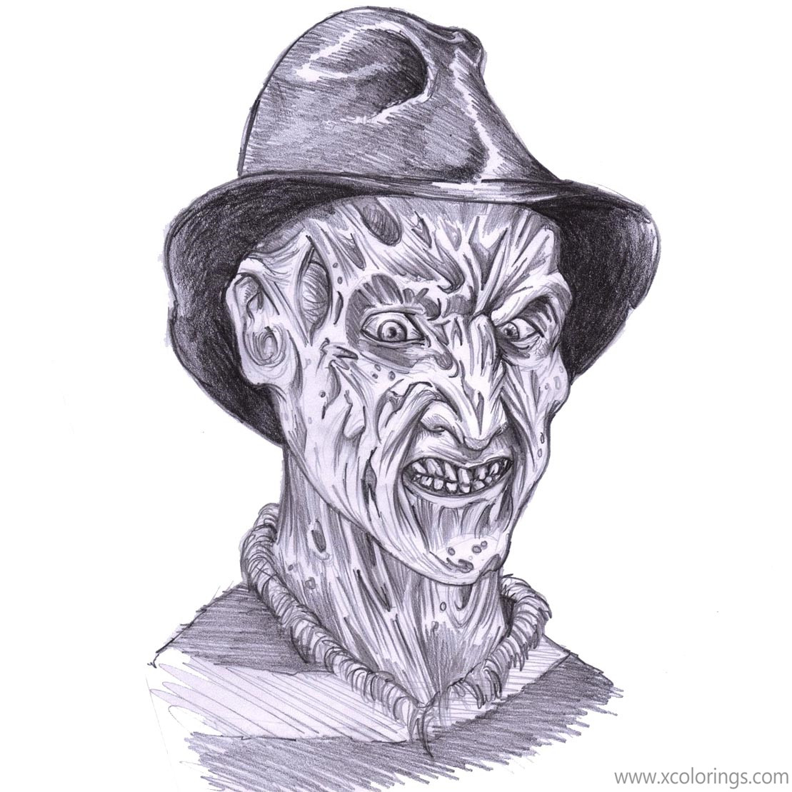 Free Freddy Krueger Coloring Pages Pencil Drawing printable