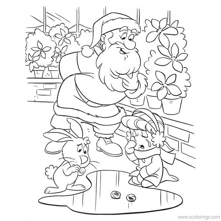 Frosty the Snowman Coloring Pages Karen anad Santa Claus - XColorings.com