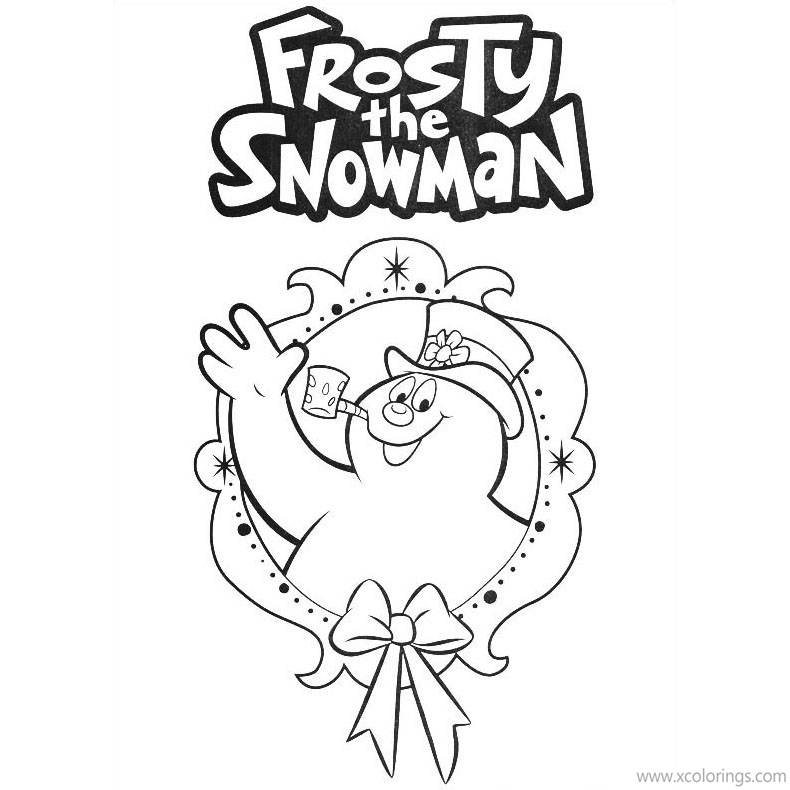 Free Frosty the Snowman Coloring Pages with Logo printable