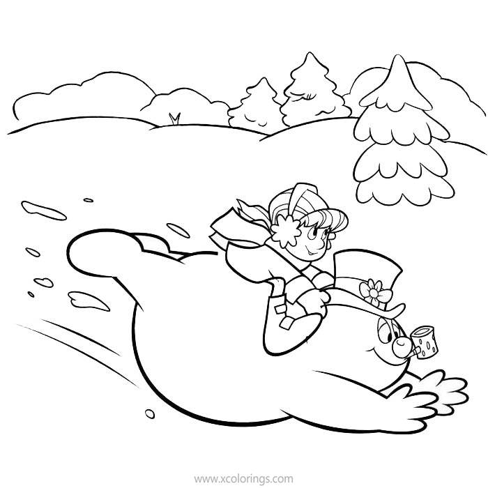 Free Frosty the Snowman Skiing Coloring Pages printable