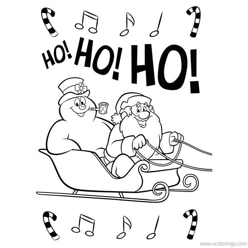 Free Frosty the Snowman and Santa Claus Coloring Pages printable