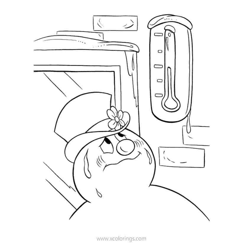 Free Frosty the Snowman is Sweating Coloring Pages printable