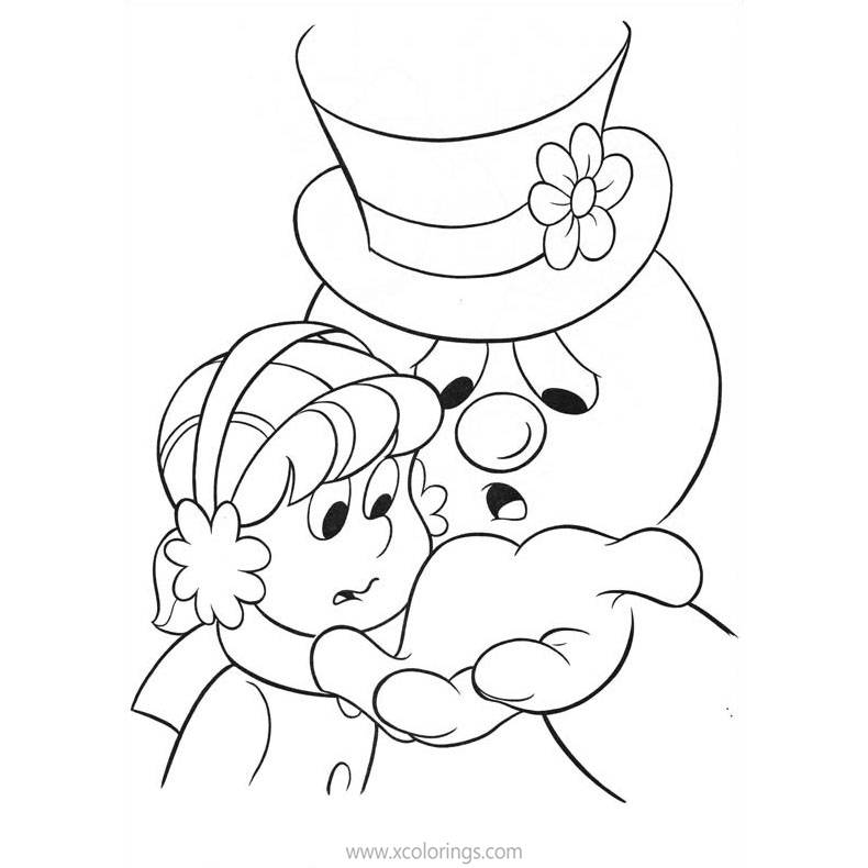 Frosty the Snowman Coloring Pages Karen anad Santa Claus - XColorings.com