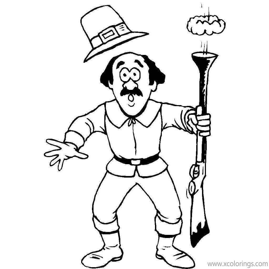 Free Funny Pilgrim Coloring Pages printable