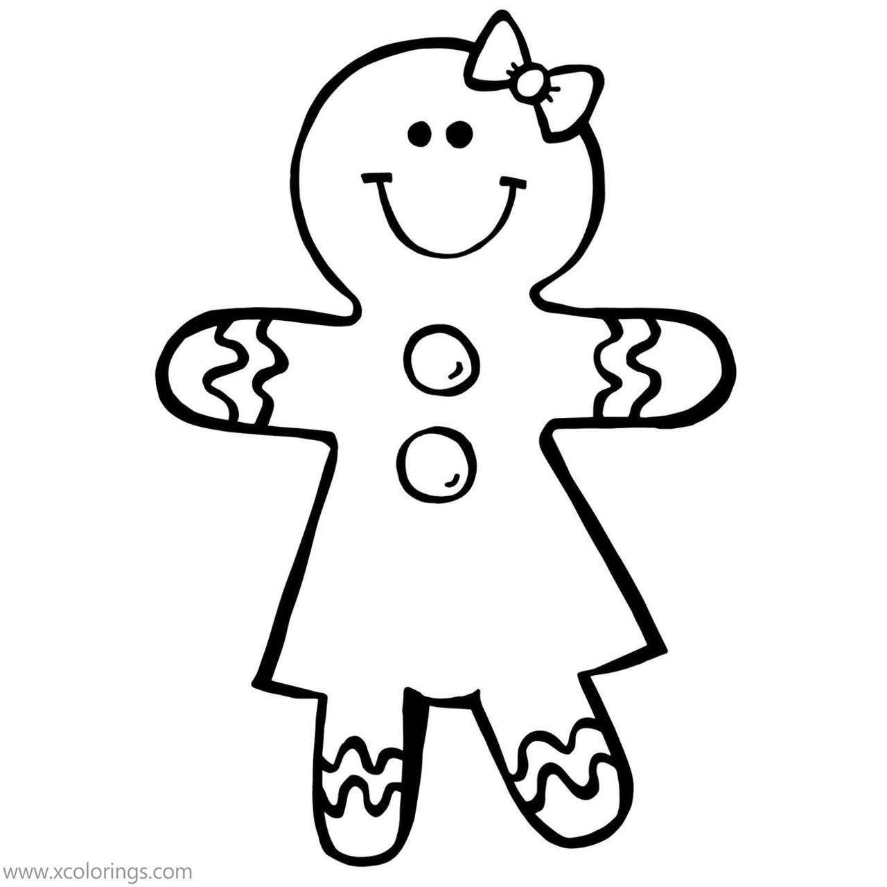 Free Gingerbread Girl Coloring Pages printable