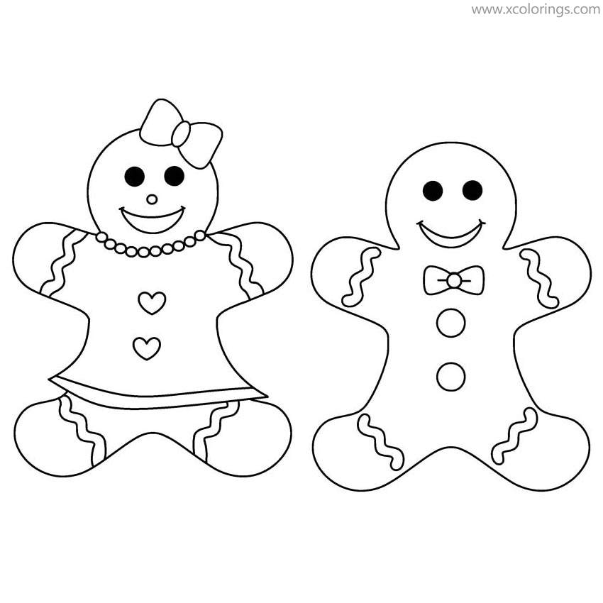 Free Gingerbread Man Coloring Pages Boy and Girl printable